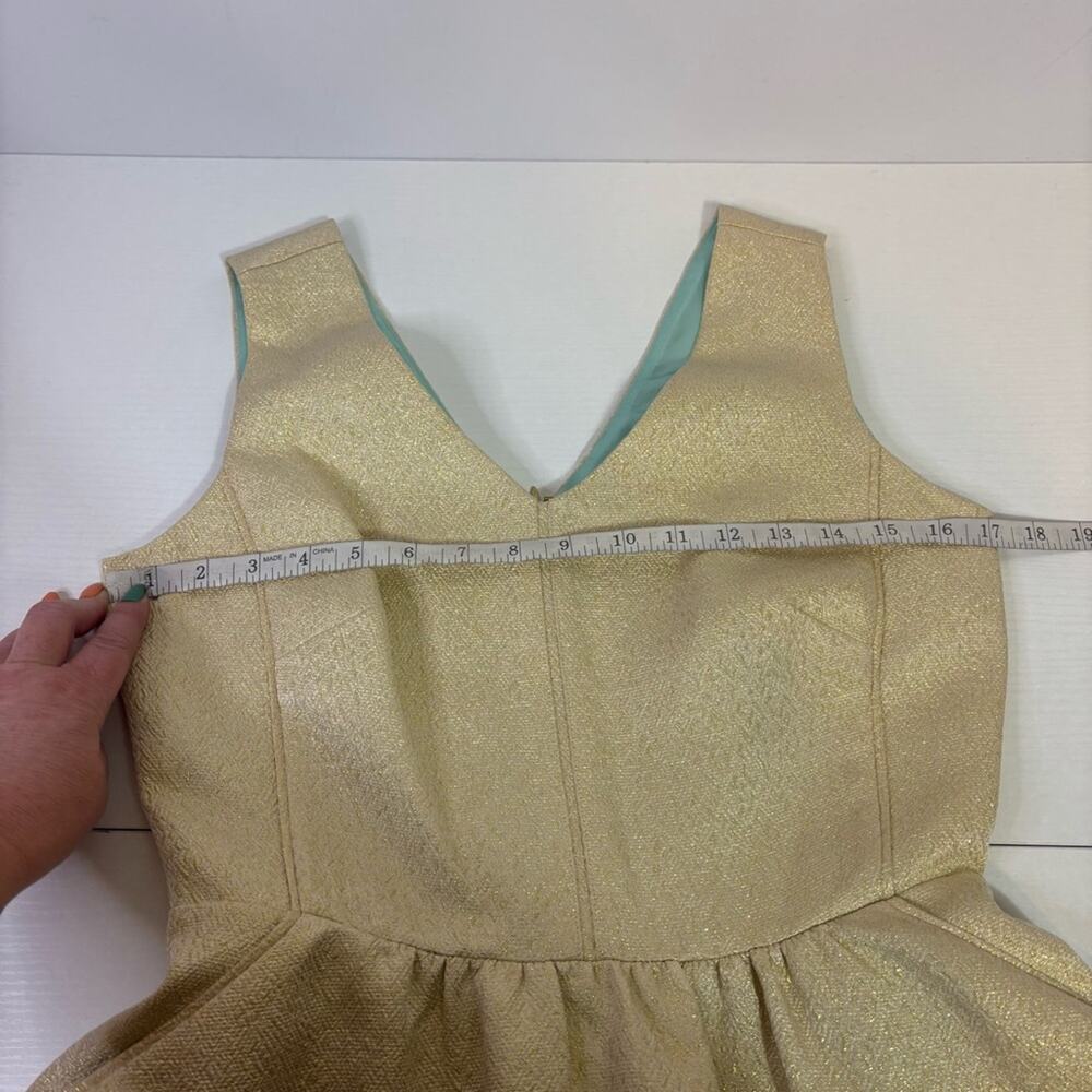 NWT Vineyard Vines Gold A-Line Mini Party Dress V-Neck Sleeveless Pockets! B0040 - Picture 7 of 11